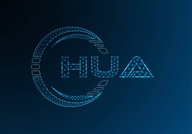 HUA düşük poli harfli logo vektör tasarımı. HUA düşük poli logo tasarımı. 