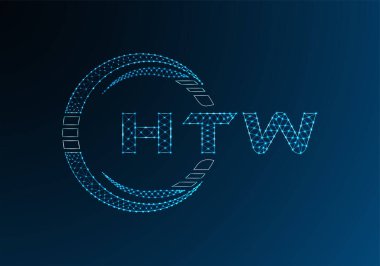 HTW düşük poli harfli logo vektör tasarımı. HTW düşük poli logo tasarımı. 