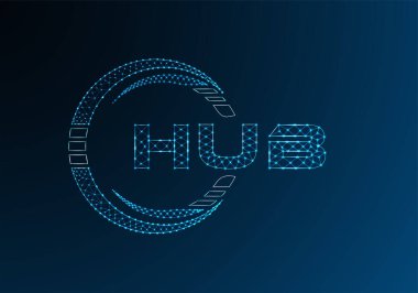 HUB düşük poli harfli logo vektör tasarımı. HUB düşük poli logo tasarımı. 
