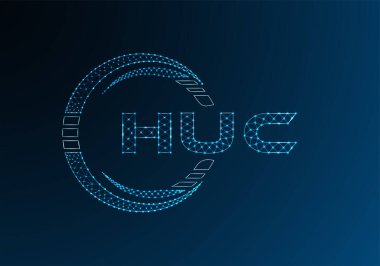 HUC düşük poli harfli logo vektör tasarımı. HUC düşük poli logo tasarımı. 