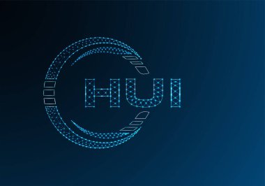 HUI düşük poli harfli logo vektör tasarımı. HUI düşük poli logo tasarımı. 