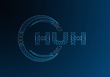 HUH düşük poli harfli logo vektör tasarımı. HUH düşük poli logo tasarımı. 