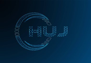 HUJ düşük poli harfli logo vektör tasarımı. HUJ düşük poli logo tasarımı. 