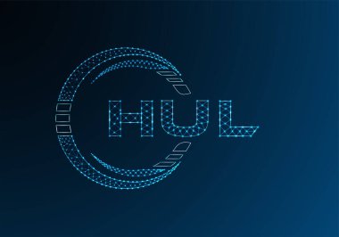 HUL düşük poli harfli logo vektör tasarımı. HUL düşük poli logo tasarımı. 