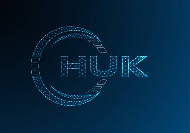HUK düşük poli harfli logo vektör tasarımı. HUK düşük poli logo tasarımı. 