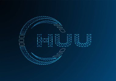 HUU düşük poli harfli logo vektör tasarımı. HUU düşük poli logo tasarımı. 