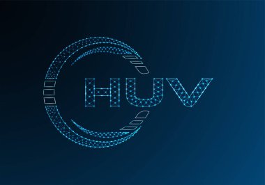 HUV düşük poli harfli logo vektör tasarımı. HUV düşük poli logo tasarımı. 