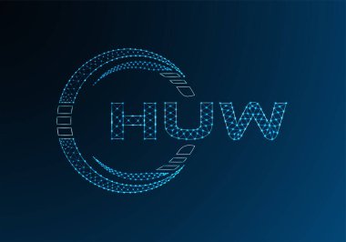 HUW düşük poli harfli logo vektör tasarımı. HUW düşük poli logo tasarımı. 