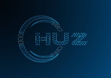 HUZ düşük poli harfli logo vektör tasarımı. HUZ düşük poli logo tasarımı. 
