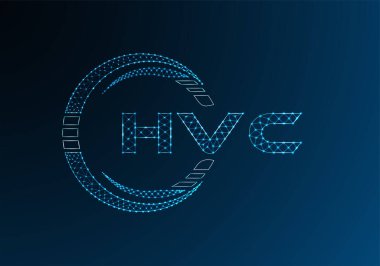 HVC düşük poli harfli logo vektör tasarımı. HVC düşük poli logo tasarımı. 