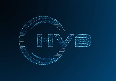 HVB düşük poli harfli logo vektör tasarımı. HVB düşük poli logo tasarımı. 