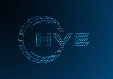 HVE düşük poli harfli logo vektör tasarımı. HVE alt poli logo tasarımı. 