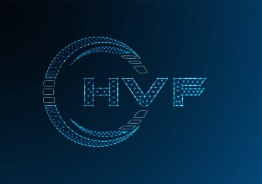 HVF düşük poli harfli logo vektör tasarımı. HVF düşük poli logo tasarımı. 