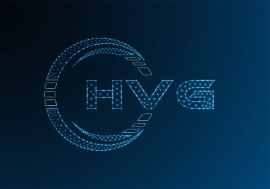 HVG düşük poli harfli logo vektör tasarımı. HVG düşük poli logo tasarımı. 