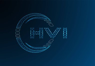 HVI düşük poli harfli logo vektör tasarımı. HVI düşük poli logo tasarımı. 