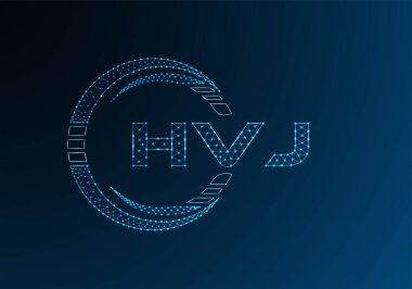 HVJ düşük poli harfli logo vektör tasarımı. HVJ düşük poli logo tasarımı. 