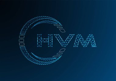 HVM düşük poli harfli logo vektör tasarımı. HVM düşük poli logo tasarımı. 