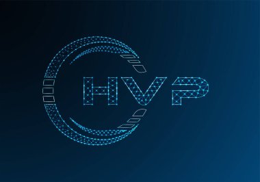 HVP düşük poli harfli logo vektör tasarımı. HVP düşük poli logo tasarımı. 