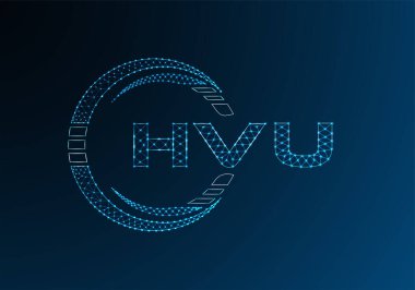 HVU düşük poli harfli logo vektör tasarımı. HVU düşük poli logo tasarımı. 