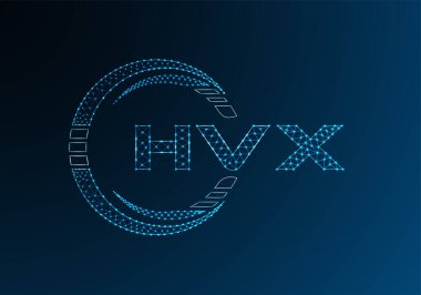 HVX düşük poli harfli logo vektör tasarımı. HVX düşük poli logo tasarımı. 