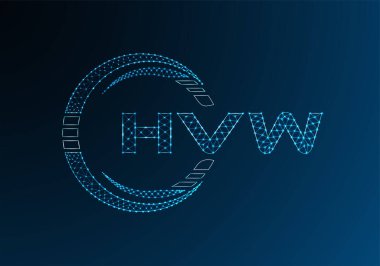 HVW düşük poli harfli logo vektör tasarımı. HVW düşük poli logo tasarımı. 