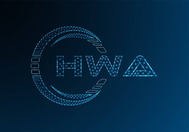 HWA düşük poli harfli logo vektör tasarımı. HWA düşük poli logo tasarımı. 