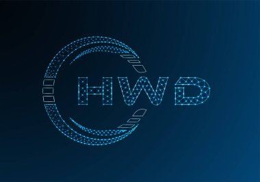 HWD düşük poli harfli logo vektör tasarımı. HWB düşük poli logo tasarımı. 
