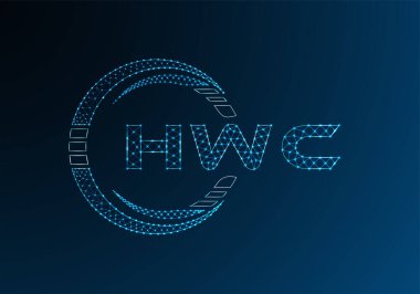 HWB düşük poli harfli logo vektör tasarımı. HWB düşük poli logo tasarımı. 