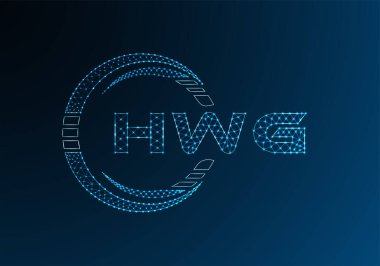HWG düşük poli harfli logo vektör tasarımı. HWB düşük poli logo tasarımı. 