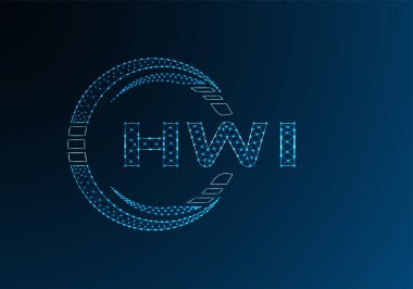 HWI düşük poli harfli logo vektör tasarımı. HWB düşük poli logo tasarımı. 