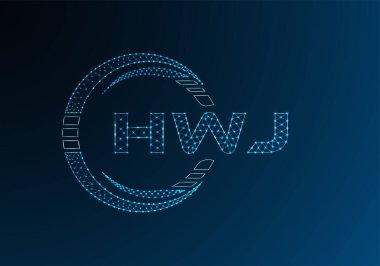 HWJ düşük poli harfli logo vektör tasarımı. HWB düşük poli logo tasarımı. 