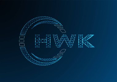 HWK düşük poli harfli logo vektör tasarımı. HWB düşük poli logo tasarımı. 