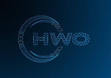 HWO düşük poli harfli logo vektör tasarımı. HWB düşük poli logo tasarımı. 