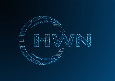 HWN düşük poli harfli logo vektör tasarımı. HWB düşük poli logo tasarımı. 