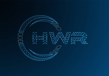 HWR düşük poli harfli logo vektör tasarımı. HWB düşük poli logo tasarımı. 