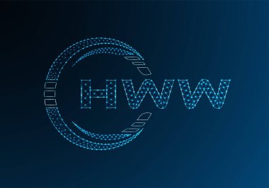 HWW düşük poli harfli logo vektör tasarımı. HWB düşük poli logo tasarımı. 
