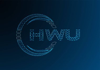 HWU düşük poli harfli logo vektör tasarımı. HWB düşük poli logo tasarımı. 