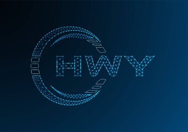 HWY düşük poli harfli logo vektör tasarımı. HWB düşük poli logo tasarımı. 