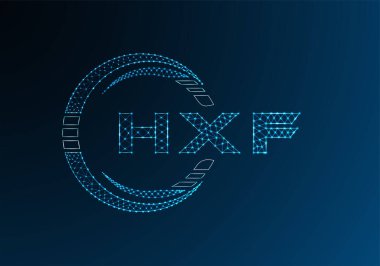 HXF düşük poli harfli logo vektör tasarımı. HWB düşük poli logo tasarımı. 