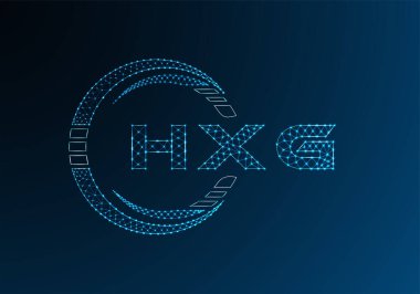 HXG düşük poli harfli logo vektör tasarımı. HWB düşük poli logo tasarımı. 