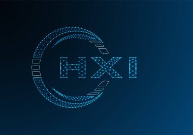 HXI düşük poli harfli logo vektör tasarımı. HWB düşük poli logo tasarımı. 