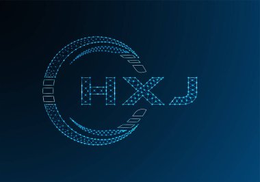 HXJ düşük poli harfli logo vektör tasarımı. HWB düşük poli logo tasarımı. 