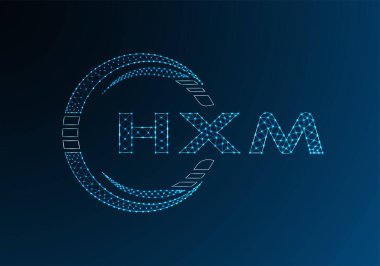 HXM düşük poli harfli logo vektör tasarımı. HWB düşük poli logo tasarımı. 