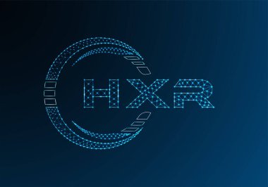 HXR düşük poli harfli logo vektör tasarımı. HXR düşük poli logo tasarımı. 