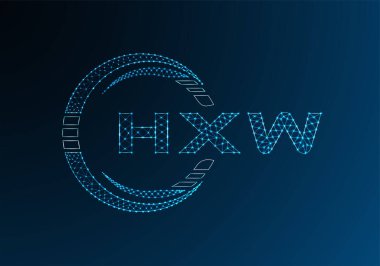 HXW düşük poli harfli logo vektör tasarımı. HXW düşük poli logo tasarımı. 