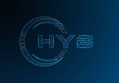 HYB düşük poli harfli logo vektör tasarımı. HYB düşük poli logo tasarımı. 