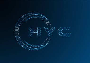 HYC düşük poli harfli logo vektör tasarımı. HYC düşük poli logo tasarımı. 