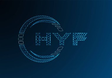 HYF düşük poli harfli logo vektör tasarımı. HYF düşük poli logo tasarımı. 