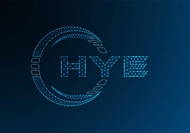 HYE düşük poli harfli logo vektör tasarımı. HYE düşük poli logo tasarımı. 