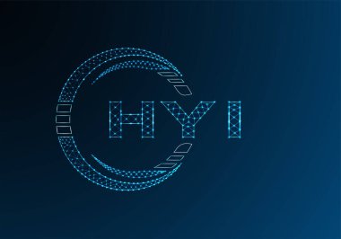 HYI düşük poli harfli logo vektör tasarımı. HYI düşük poli logo tasarımı. 